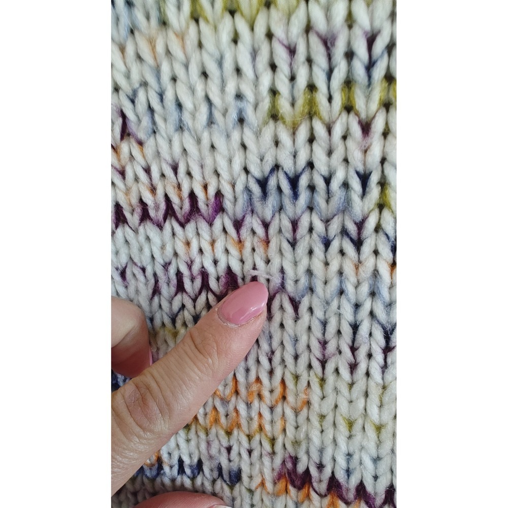 Women Size S Loft Boho Multi-Color Space Dye V-Neck Knit‎ Sweater Excellent - Picture 15 of 15